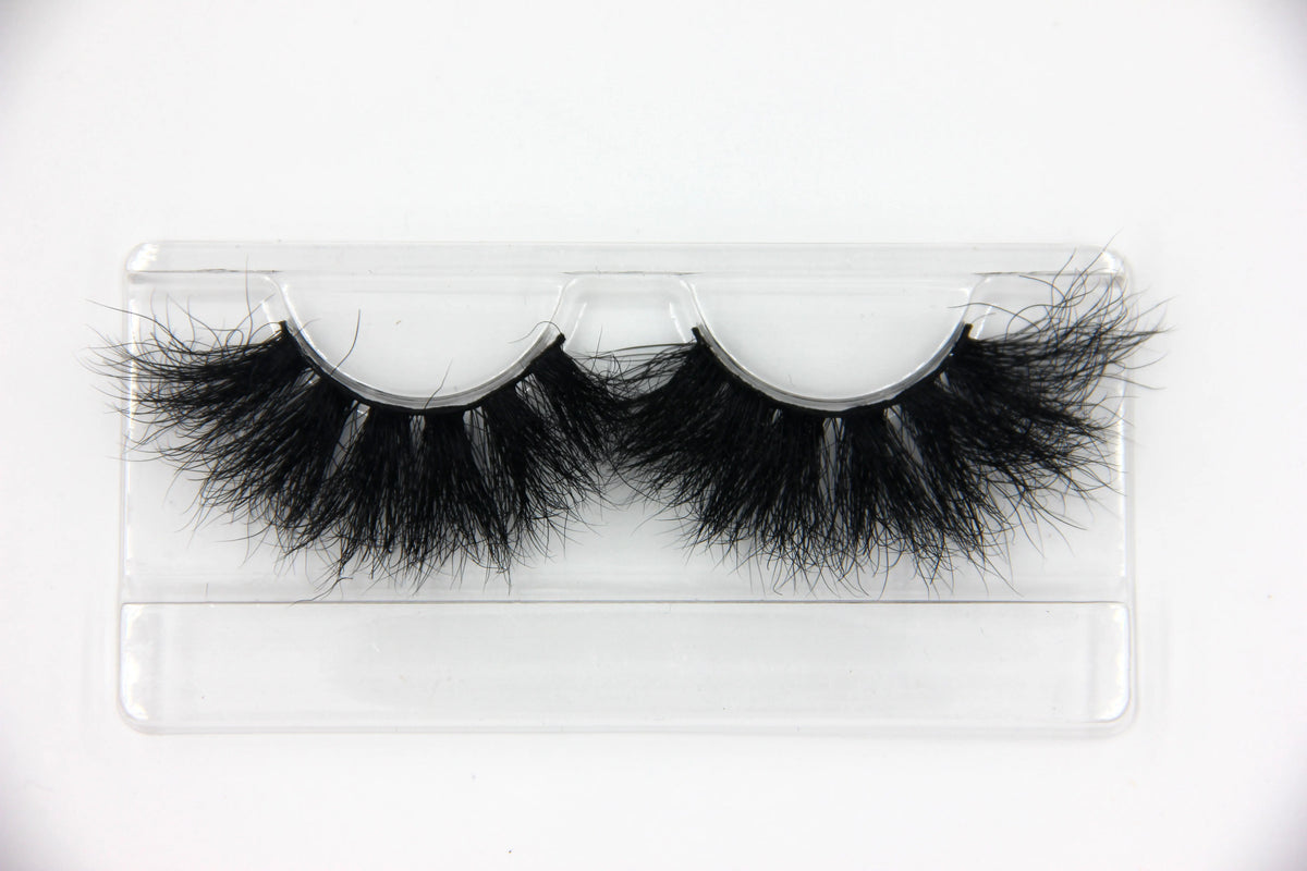 100% Siberian 3D 5d Mink Fur Eyelashes 20mm 25mm Super Long Black Lashes Packaging Box - 25mm / MK693