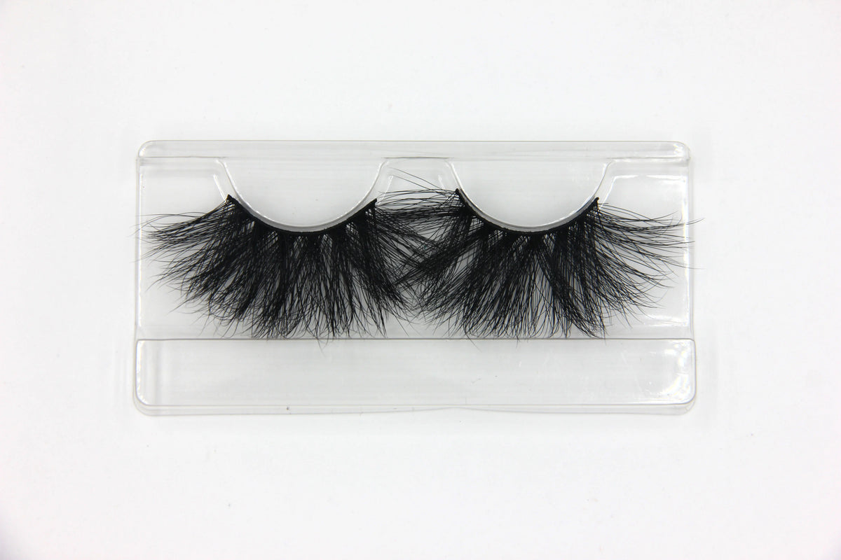 100% Siberian 3D 5d Mink Fur Eyelashes 20mm 25mm Super Long Black Lashes Packaging Box - 25mm / MK691