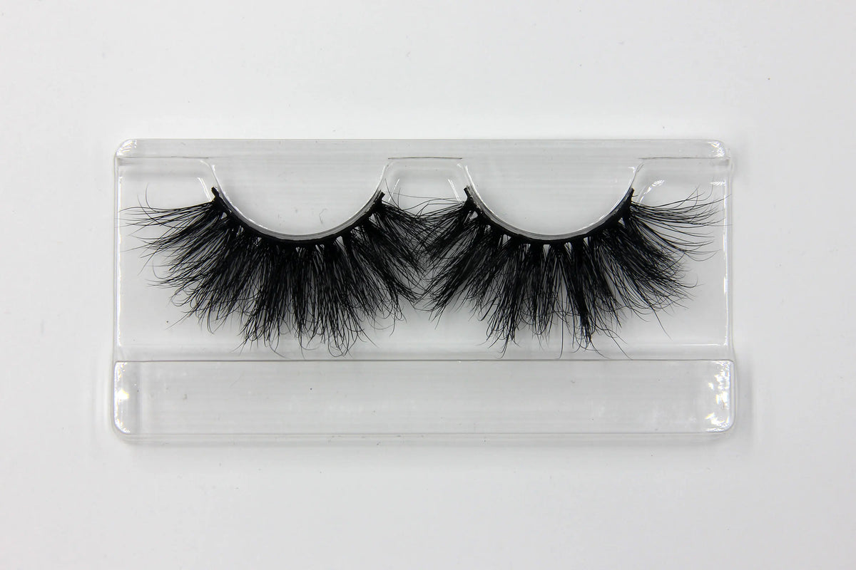 100% Siberian 3D 5d Mink Fur Eyelashes 20mm 25mm Super Long Black Lashes Packaging Box - 25mm / MK695