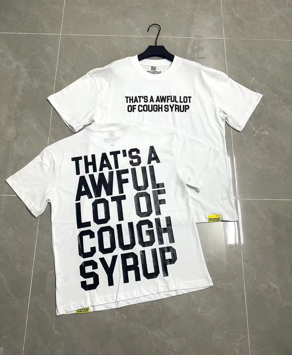 THAT'S AWFUL LOT COUGH SYRUP Men's Oversized Loose Fit T-shirt 100% Cotton Satin Fabric Breathable Anti-Pilling Character