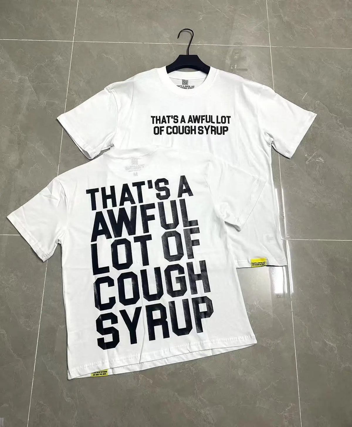 THAT'S AWFUL LOT COUGH SYRUP Men's Oversized Loose Fit T-shirt 100% Cotton Satin Fabric Breathable Anti-Pilling Character