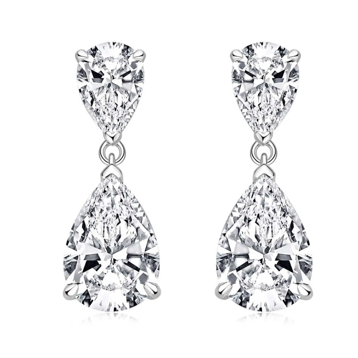 Dangle Earrings for Women Lab Grown Diamond/Emerald/Gemstone Drop Dangle Earrings Hypoallergenic White Gold Plated Jewelry - 0.5-10ct