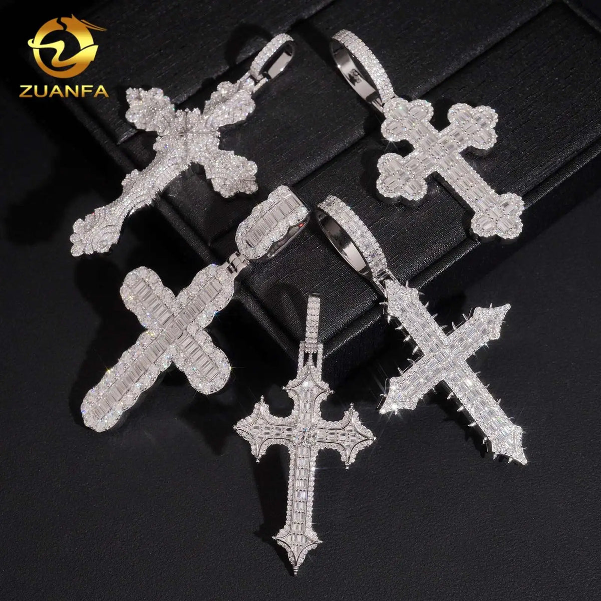 Supplier Selection Cross Pendant Hot Sale Moissanite Pendant Men Iced Out Jewelry Custom Hip Hop Pendant