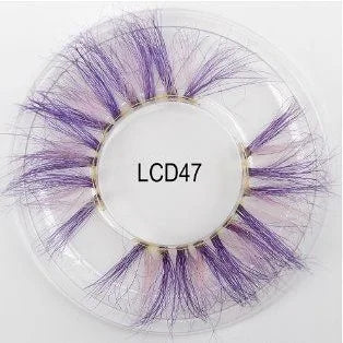 Heart Girl Wholesale  Lash  3D Colourful Lashes Natural Fluffy 25mm Mink False Full Strip Eyelash Boxes Custom logo - Mix / Plastictray+cover / LCD47