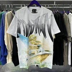2026 High Quality Cotton Gothic Short Sleeve Skull Printed Hot Drilling T-shirts Low Price Wholesale GUAPI Men's T-shirts - White9