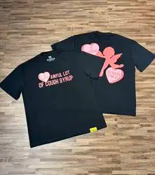 THAT'S AWFUL LOT COUGH SYRUP Men's Oversized Loose Fit T-shirt 100% Cotton Satin Fabric Breathable Anti-Pilling Character