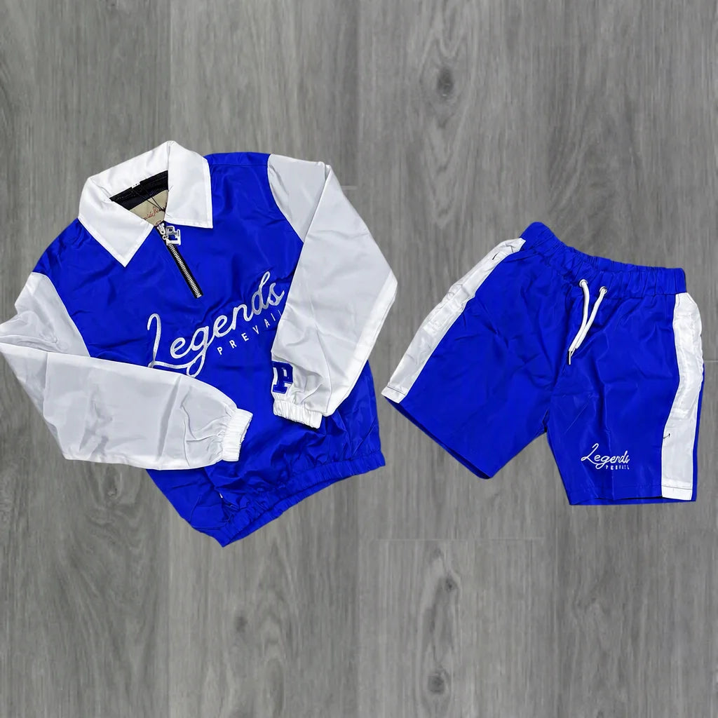 Custom Streetwear Men Windbreaker Nylon Jacket and Shorts Set Zip up Nylon Two Piece Windbreaker Short Set Tracksuit for Mens