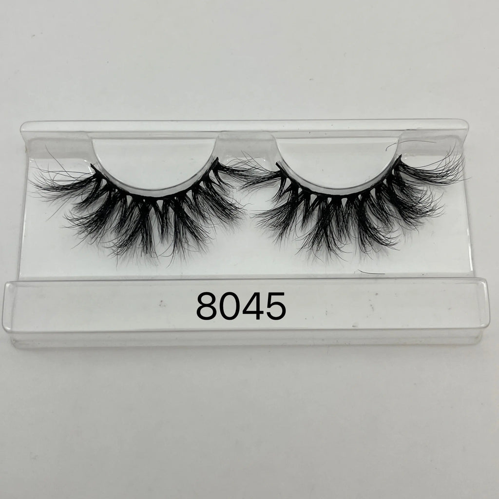 Long Fluffy 25mm Real Mink Eyelashes Wholesale Custom Logo Strip Lashes Bulk Vendor