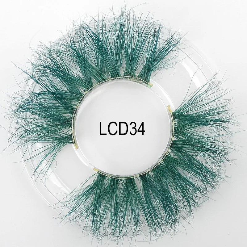 Heart Girl Wholesale  Lash  3D Colourful Lashes Natural Fluffy 25mm Mink False Full Strip Eyelash Boxes Custom logo - Mix / Plastictray+cover / LCD34