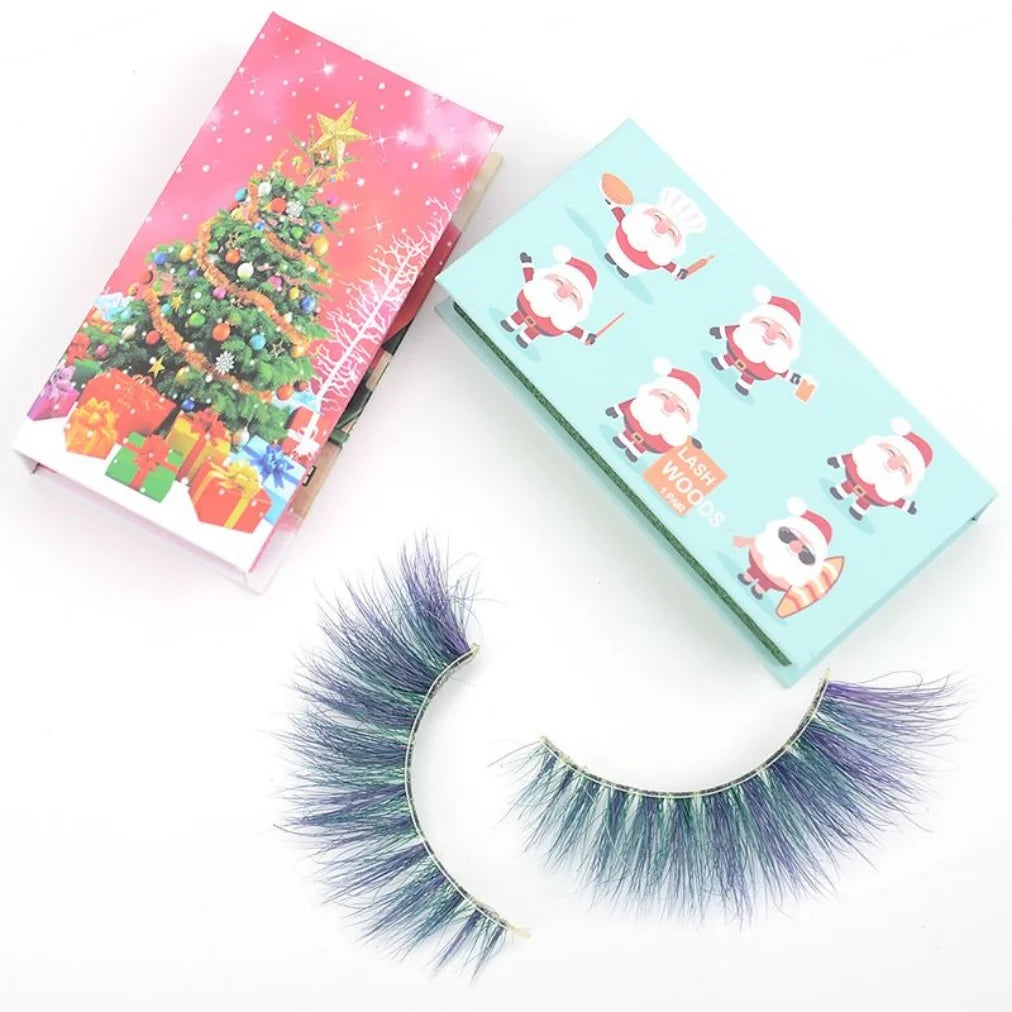 Heart Girl Wholesale  Lash  3D Colourful Lashes Natural Fluffy 25mm Mink False Full Strip Eyelash Boxes Custom logo