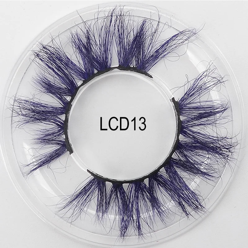 Heart Girl Wholesale  Lash  3D Colourful Lashes Natural Fluffy 25mm Mink False Full Strip Eyelash Boxes Custom logo - Mix / Plastictray+cover / LCD13