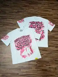 THAT'S AWFUL LOT COUGH SYRUP Men's Oversized Loose Fit T-shirt 100% Cotton Satin Fabric Breathable Anti-Pilling Character