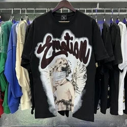 2026 High Quality Cotton Gothic Short Sleeve Skull Printed Hot Drilling T-shirts Low Price Wholesale GUAPI Men's T-shirts - Black7