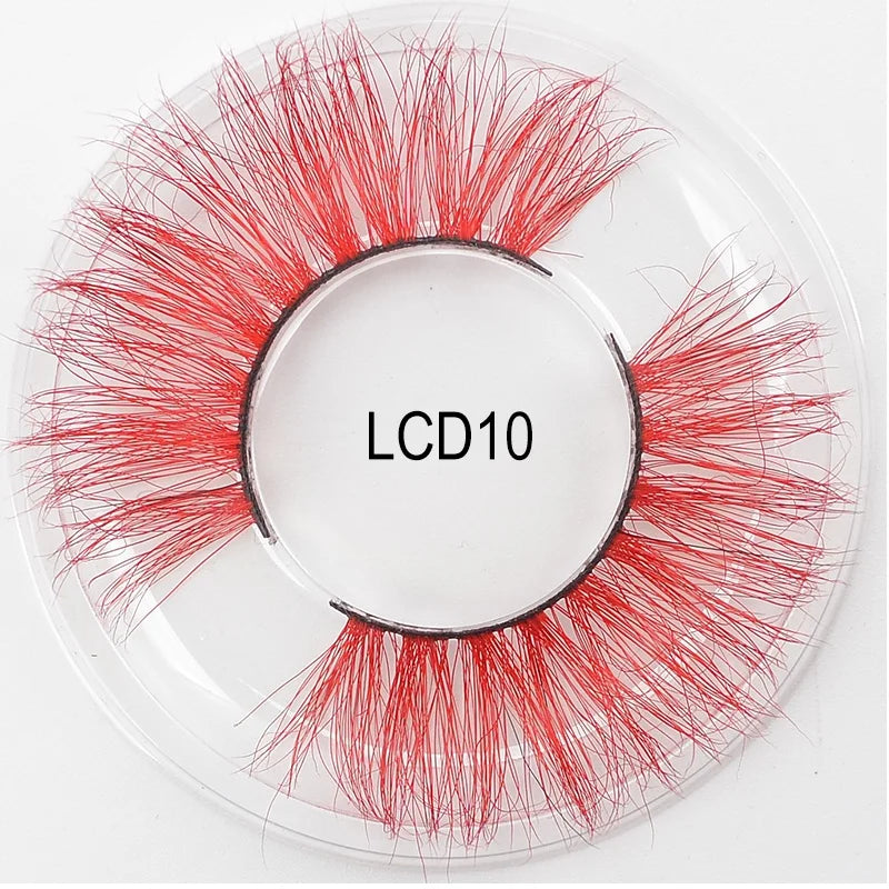 Heart Girl Wholesale  Lash  3D Colourful Lashes Natural Fluffy 25mm Mink False Full Strip Eyelash Boxes Custom logo - Mix / Plastictray+cover / LCD10