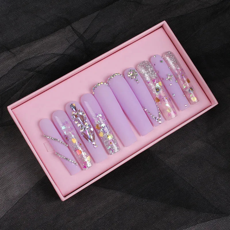 Handmade 10-Piece Luxury Press-On Nails Salon-Quality 3D Nail Art CE Certified for Fingers Low MOQ Wholesale Private Label - 23 / 0.1kg