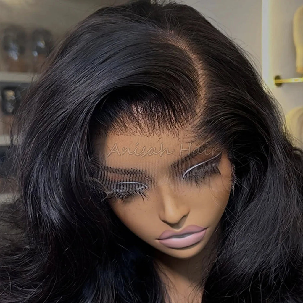 Raw Vietnamese Double Drawn Human Hair HD Lace Front Wigs Pre Plucked Body Wave Glueless Transparent for Lace Long Length