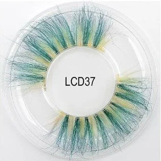 Heart Girl Wholesale  Lash  3D Colourful Lashes Natural Fluffy 25mm Mink False Full Strip Eyelash Boxes Custom logo - Mix / Plastictray+cover / LCD37