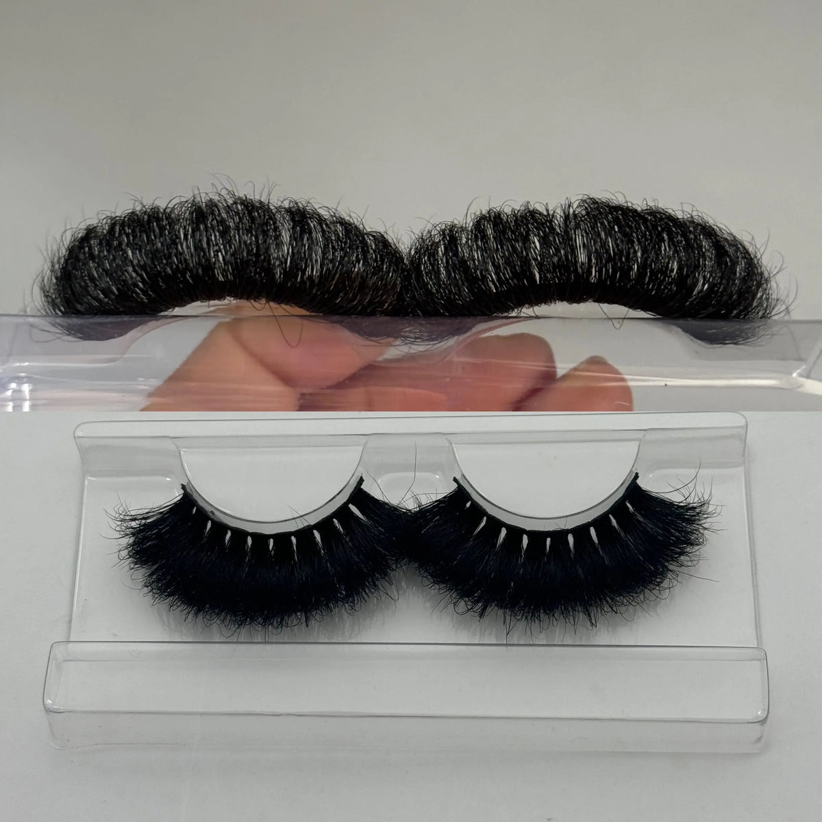 Long Fluffy 25mm Real Mink Eyelashes Wholesale Custom Logo Strip Lashes Bulk Vendor