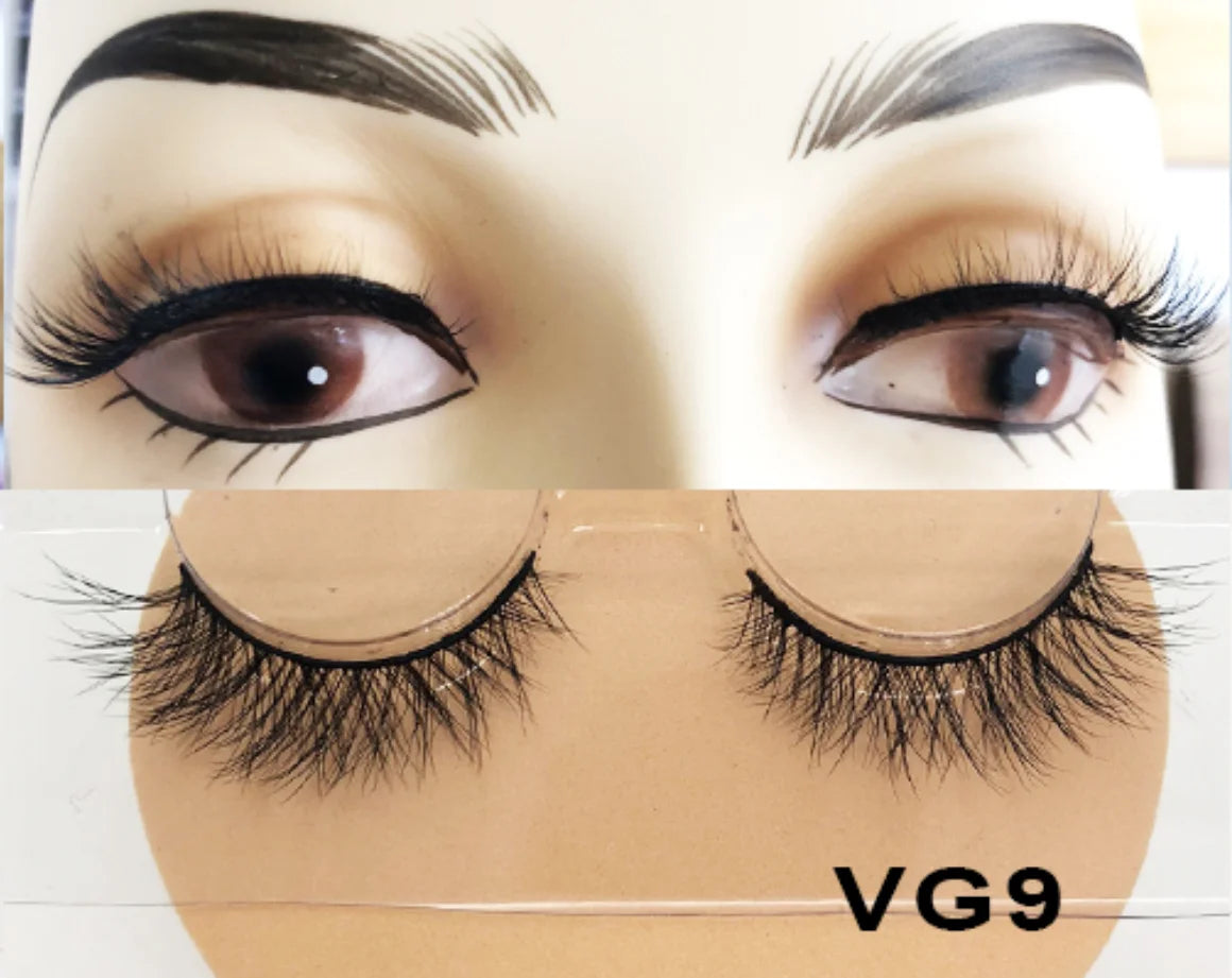 Wholesale Vegan FAUX Mink Eyelashes 25mm 3D Fluffy Full Strip Lashes with Box Cruelty-Free Vendors - Natural Long / VG99