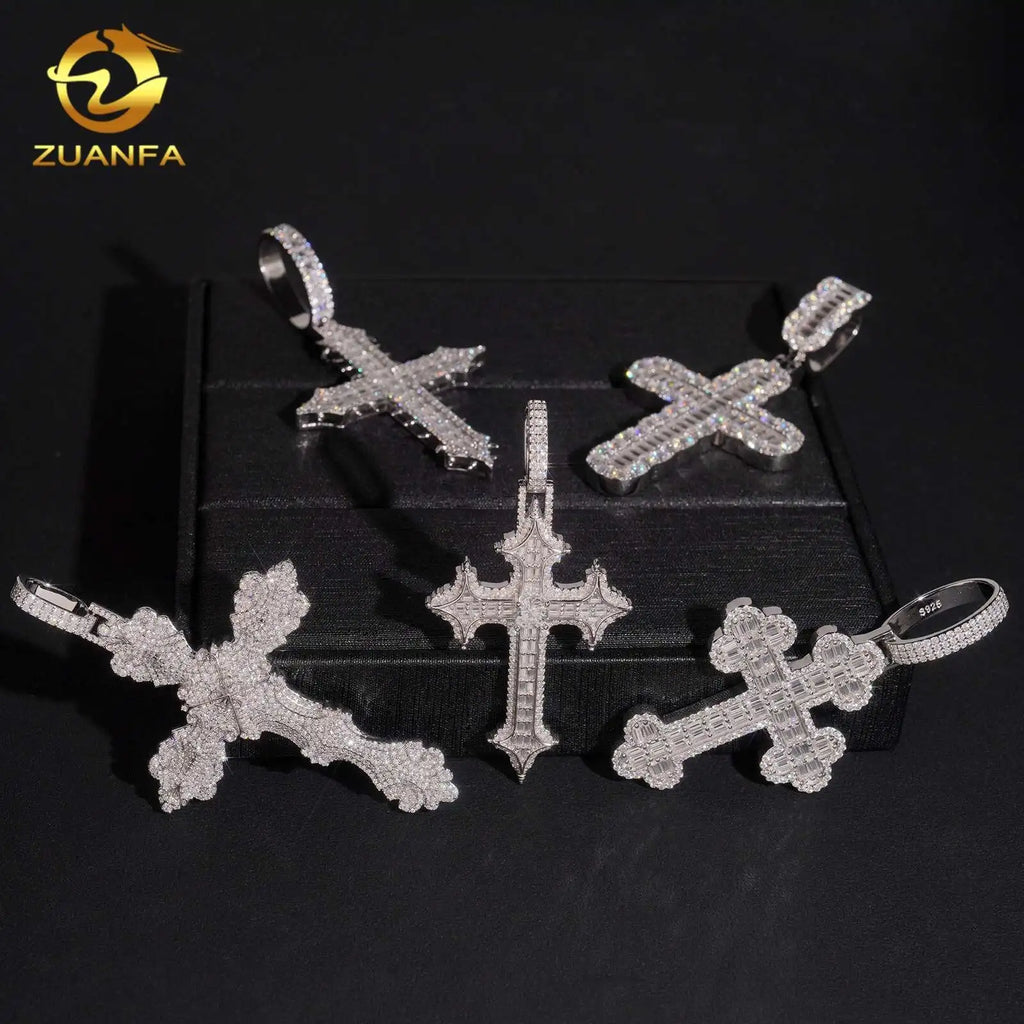 Supplier Selection Cross Pendant Hot Sale Moissanite Pendant Men Iced Out Jewelry Custom Hip Hop Pendant