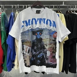 2026 High Quality Cotton Gothic Short Sleeve Skull Printed Hot Drilling T-shirts Low Price Wholesale GUAPI Men's T-shirts - White7