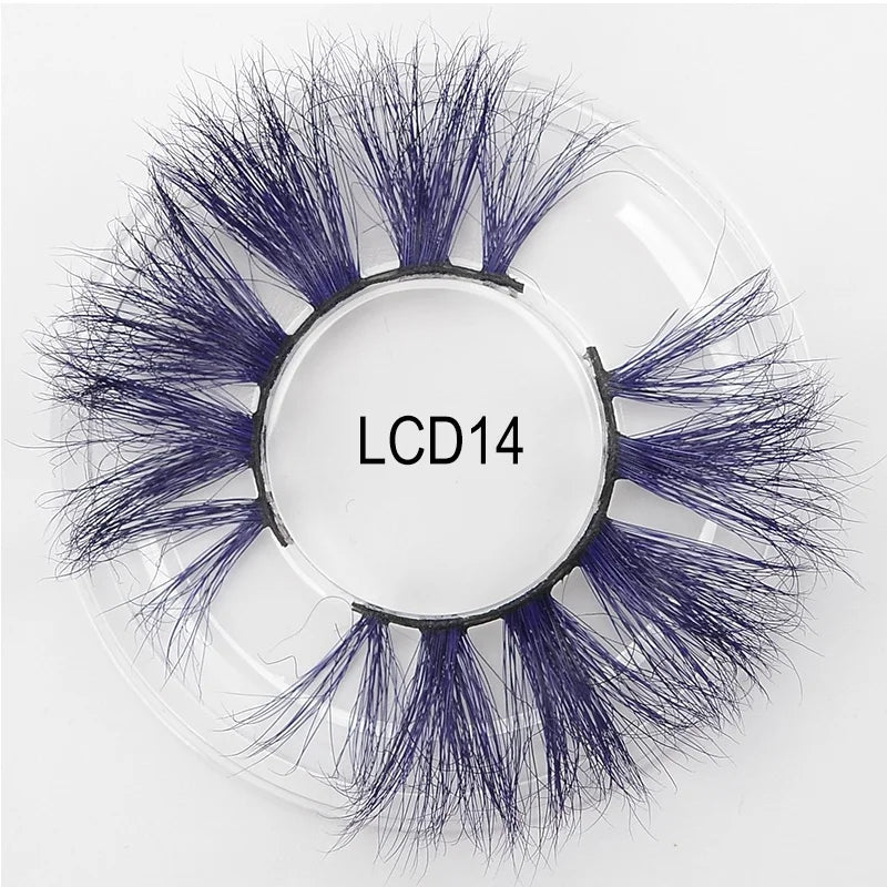 Heart Girl Wholesale  Lash  3D Colourful Lashes Natural Fluffy 25mm Mink False Full Strip Eyelash Boxes Custom logo - Mix / Plastictray+cover / LCD14