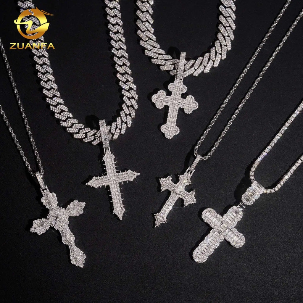 Supplier Selection Cross Pendant Hot Sale Moissanite Pendant Men Iced Out Jewelry Custom Hip Hop Pendant