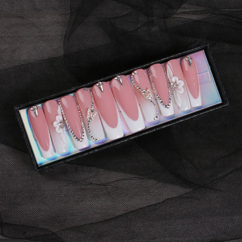 Handmade 10-Piece Luxury Press-On Nails Salon-Quality 3D Nail Art CE Certified for Fingers Low MOQ Wholesale Private Label - 23 / 0.1kg / 10M