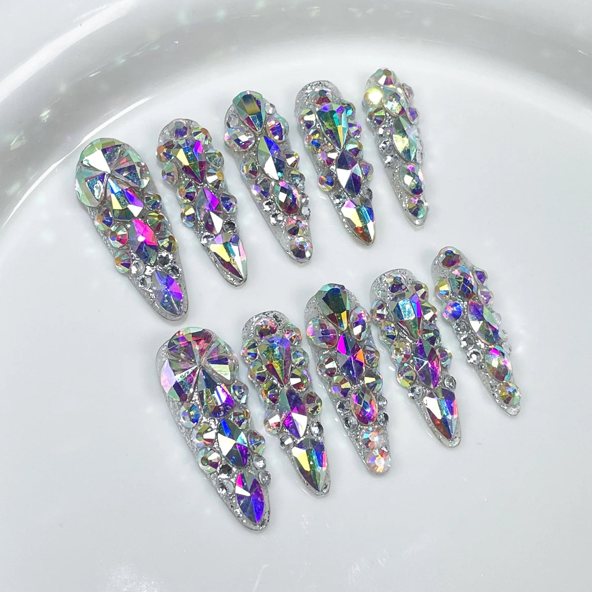 Design 100 Collection High Quality 10pcs Press-On French Square Fake Nails Luxury Handmade Acrylic Gel for Fingers Art Handmade - 98