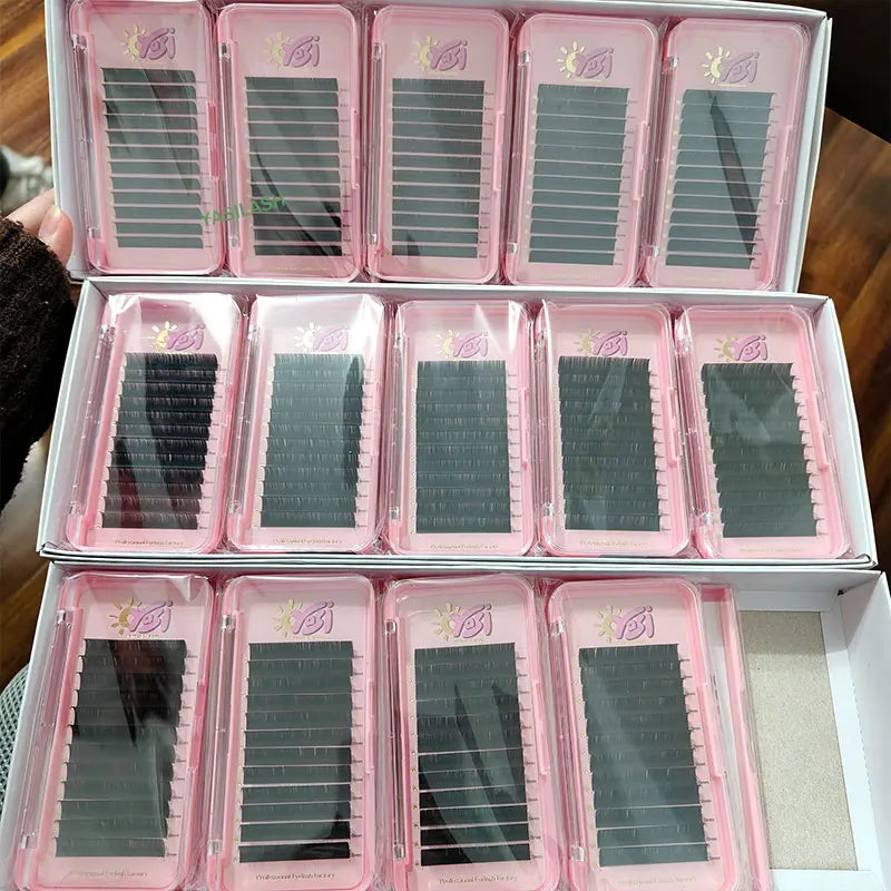 Wholesale Eyelash Extensions De Cils Individual Mink Professional Classic Lash Tray Soft Matte Volume Cashmere Lash Trays