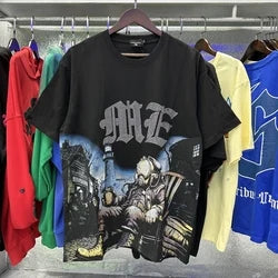2026 High Quality Cotton Gothic Short Sleeve Skull Printed Hot Drilling T-shirts Low Price Wholesale GUAPI Men's T-shirts