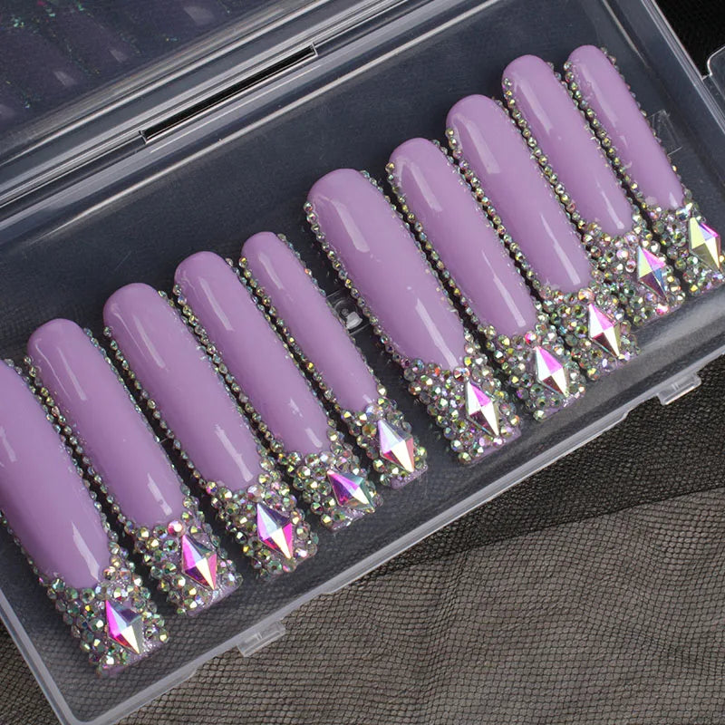 Handmade 10-Piece Luxury Press-On Nails Salon-Quality 3D Nail Art CE Certified for Fingers Low MOQ Wholesale Private Label - 23 / 0.1kg