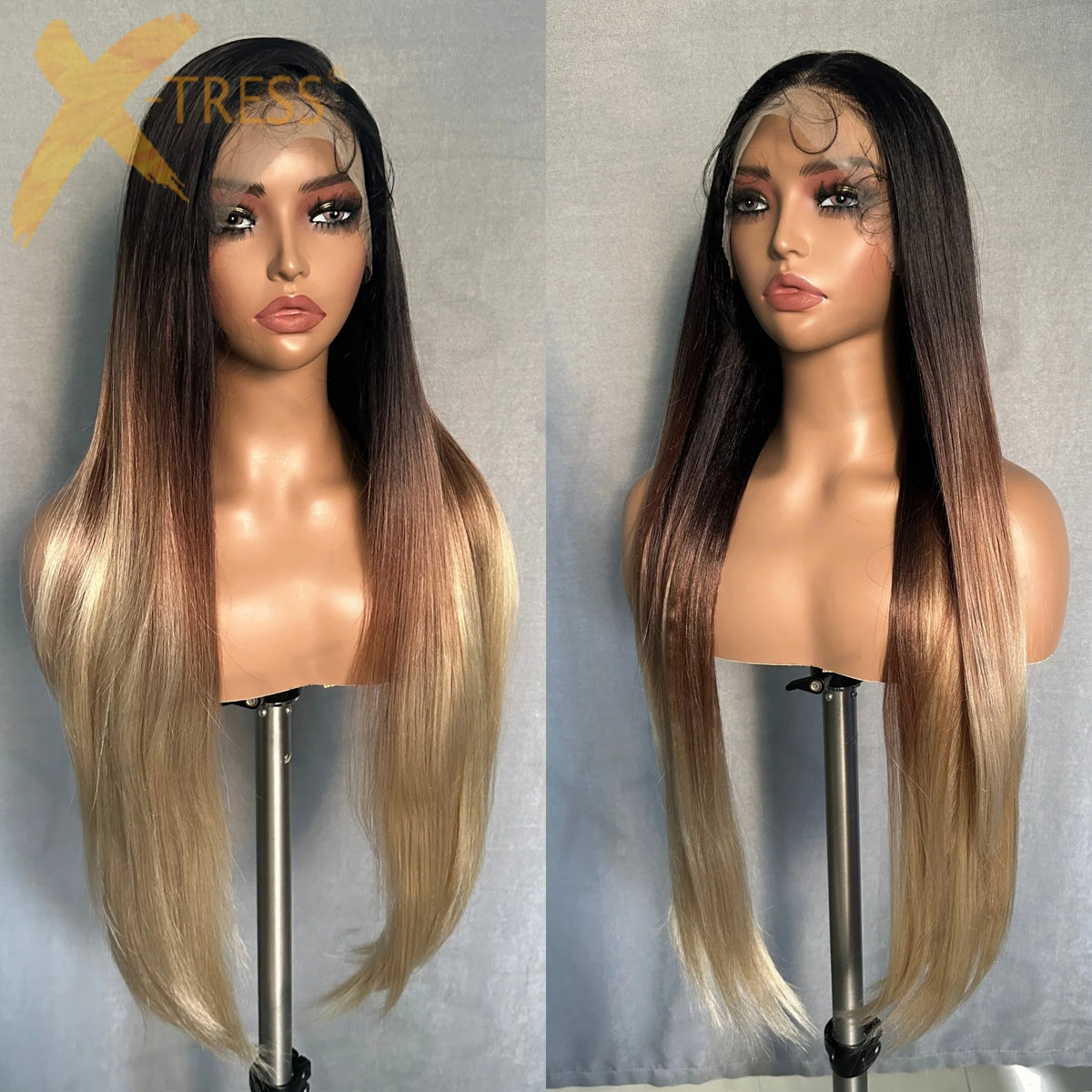 Chocolate Dark Brown Lace Front Wig 13x6 Synthetic Long Straight Glueless Dark Brown Wig for Black Women Beginner Friendly