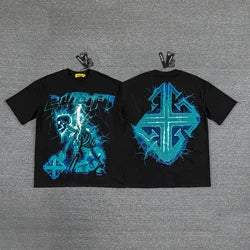 2026 High Quality Cotton Gothic Short Sleeve Skull Printed Hot Drilling T-shirts Low Price Wholesale GUAPI Men's T-shirts