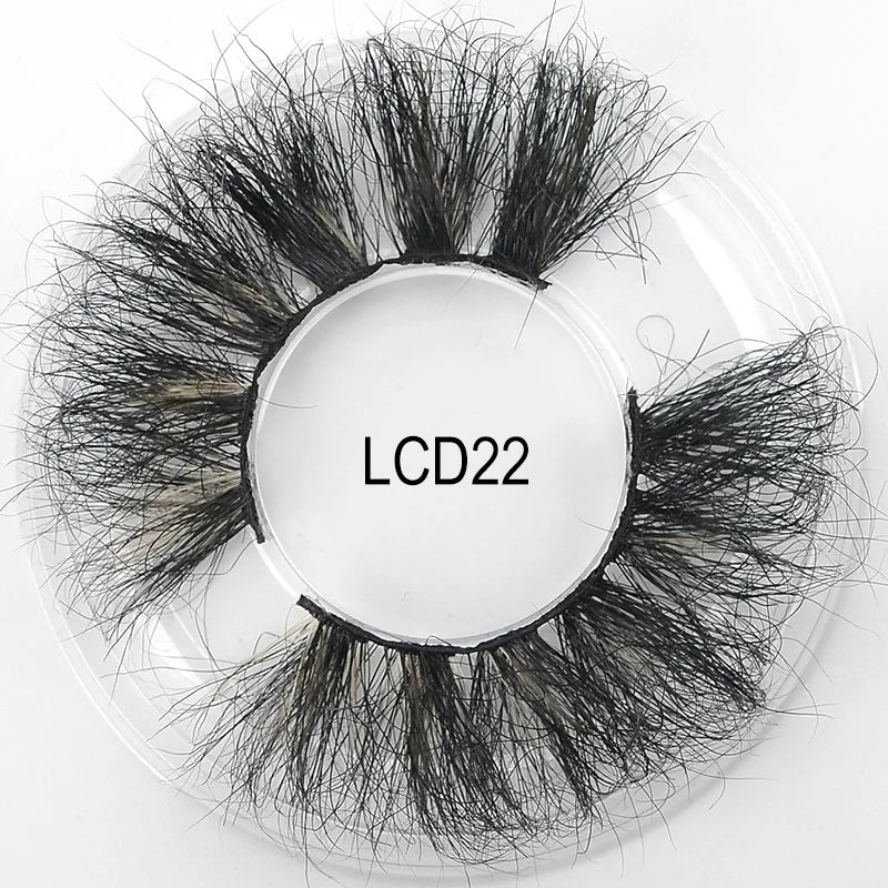 Heart Girl Wholesale  Lash  3D Colourful Lashes Natural Fluffy 25mm Mink False Full Strip Eyelash Boxes Custom logo - Mix / Plastictray+cover / LCD22