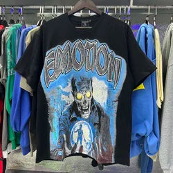 2026 High Quality Cotton Gothic Short Sleeve Skull Printed Hot Drilling T-shirts Low Price Wholesale GUAPI Men's T-shirts