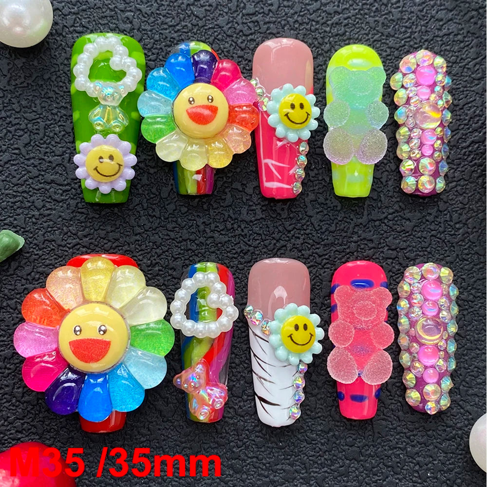 Gorgeous Salon Design Glossy Gel Carved False Nails Art Wholesale 10PCS Covered Decoration UV Gel Private Label Handmade Nails - M35 / 40g