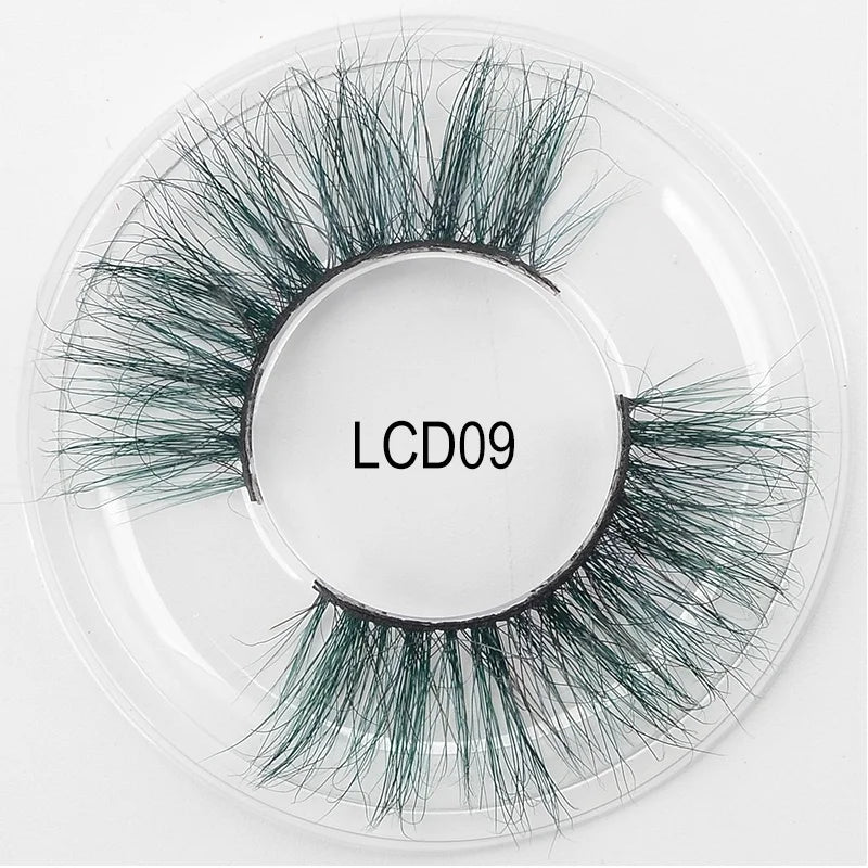 Heart Girl Wholesale  Lash  3D Colourful Lashes Natural Fluffy 25mm Mink False Full Strip Eyelash Boxes Custom logo - Mix / Plastictray+cover / LCD09