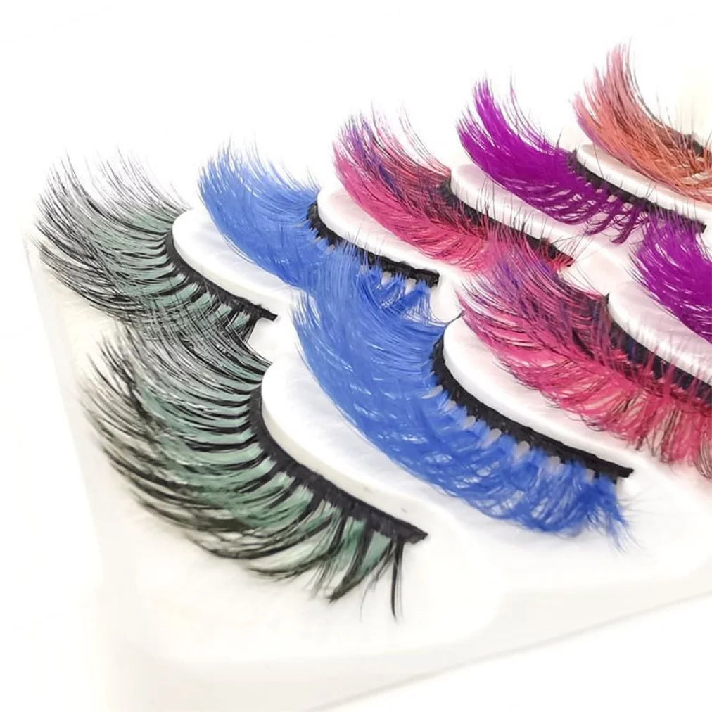 Heart Girl Wholesale  Lash  3D Colourful Lashes Natural Fluffy 25mm Mink False Full Strip Eyelash Boxes Custom logo