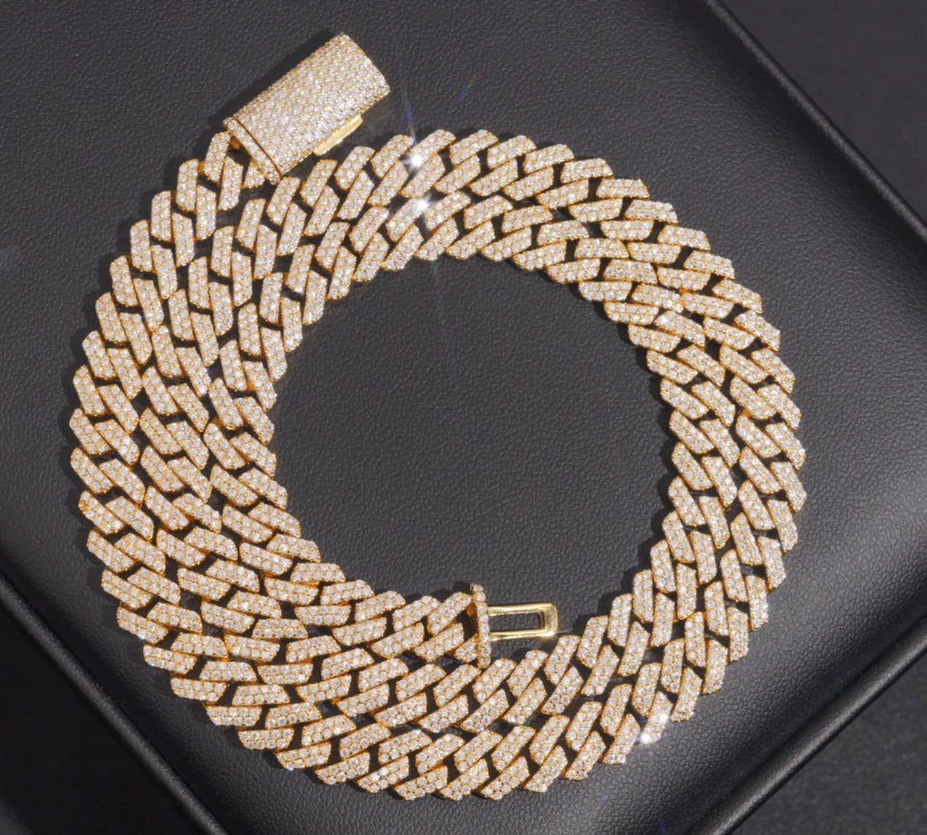 GRA Certificated Moissanite Chain Cuban 6 8 10 MM Hip Hop Jewelry VVS Moissanite Cuban Link Brass Miami Cuban Link Chain