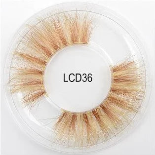 Heart Girl Wholesale  Lash  3D Colourful Lashes Natural Fluffy 25mm Mink False Full Strip Eyelash Boxes Custom logo - Mix / Plastictray+cover / LCD36