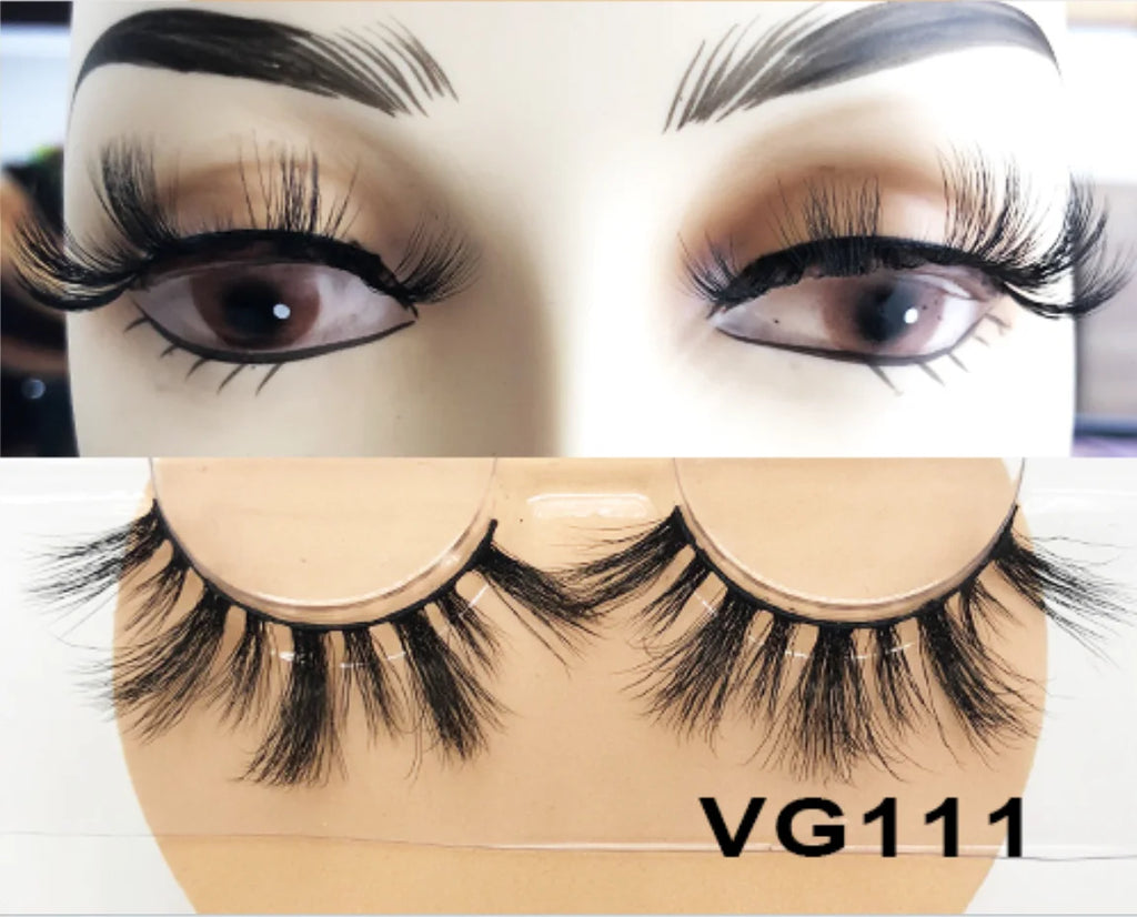 Wholesale Vegan FAUX Mink Eyelashes 25mm 3D Fluffy Full Strip Lashes with Box Cruelty-Free Vendors