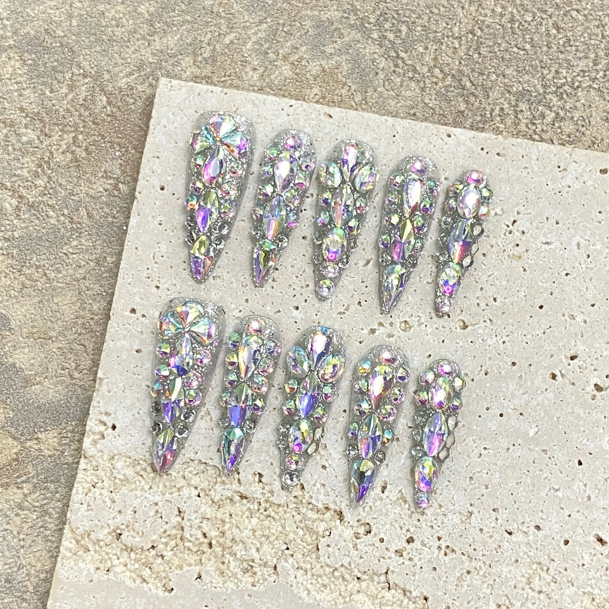 Design 100 Collection High Quality 10pcs Press-On French Square Fake Nails Luxury Handmade Acrylic Gel for Fingers Art Handmade - 30