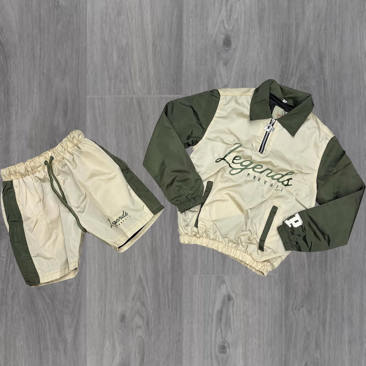 Custom Streetwear Men Windbreaker Nylon Jacket and Shorts Set Zip up Nylon Two Piece Windbreaker Short Set Tracksuit for Mens