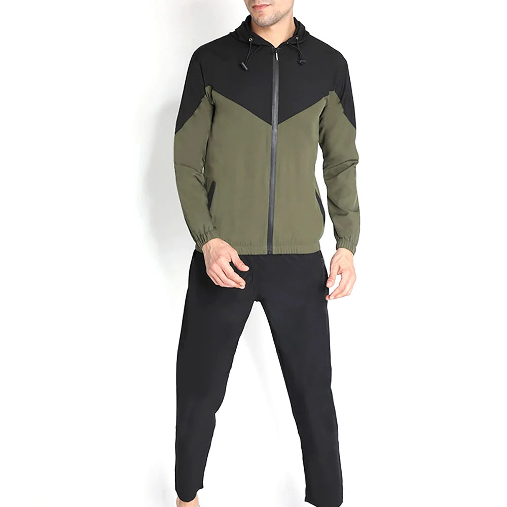 Men's High Quality 100% Cotton Custom Reflective Logo Solid Casual Windbreaker Tracksuit Plus Size Training Jogging Quick 2026