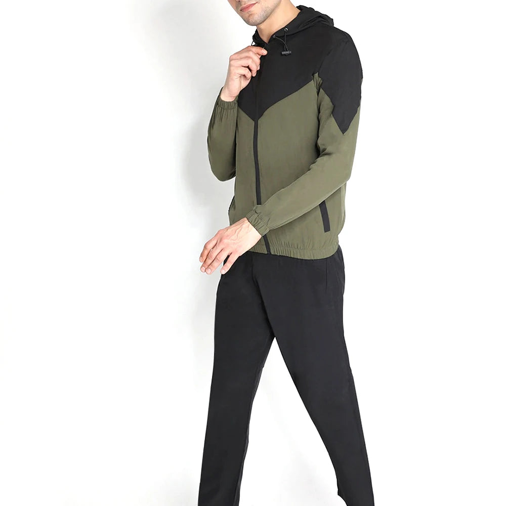 Men's High Quality 100% Cotton Custom Reflective Logo Solid Casual Windbreaker Tracksuit Plus Size Training Jogging Quick 2026