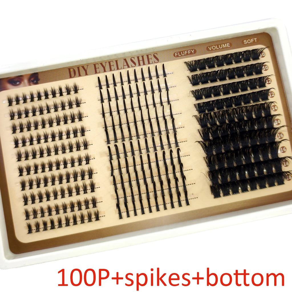 DIY Cluster Lashes – Fluffy Spiky Volume Extensions (30 Rows)