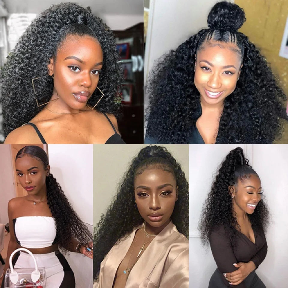 Afro Kinky Curly Drawstring Ponytail Extension