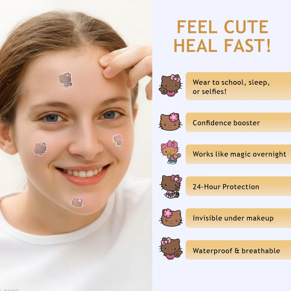 Hello Kitty Hydrocolloid Acne Patches (100 Pcs)