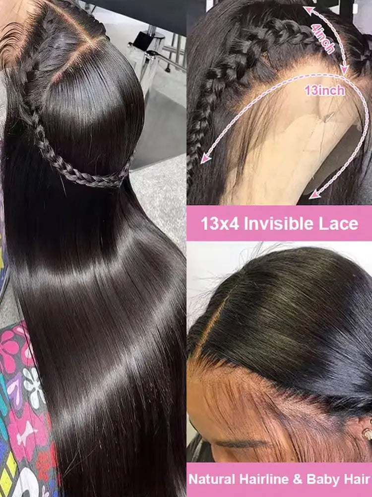 40-42" Bone Straight Wig – 250% Density, Glueless